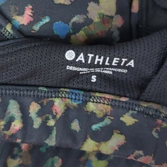 Athleta Contender Leopard Sports Bra Small Mesh Pullover Ancient Forest #446803 - Picture 8 of 8